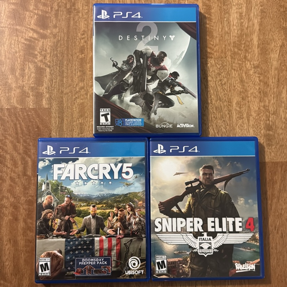 PS4 Bundle of 3: Destiny 2 & FARCRY 5 & Sniper Elite 4 Italia